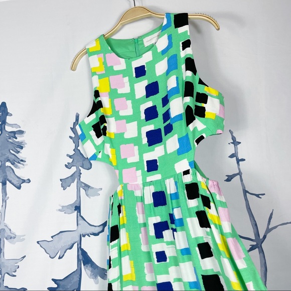 Anthropologie Corey Lynn Calter Green Abstract Midi Dress Size S NWT - Picture 5 of 10